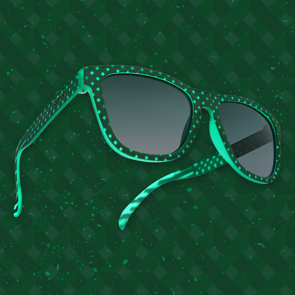 Liege of Extraordinary Cyclists | green square sunglasses with gradient green lenses| Liege tour inspired goodr OG sunglasses